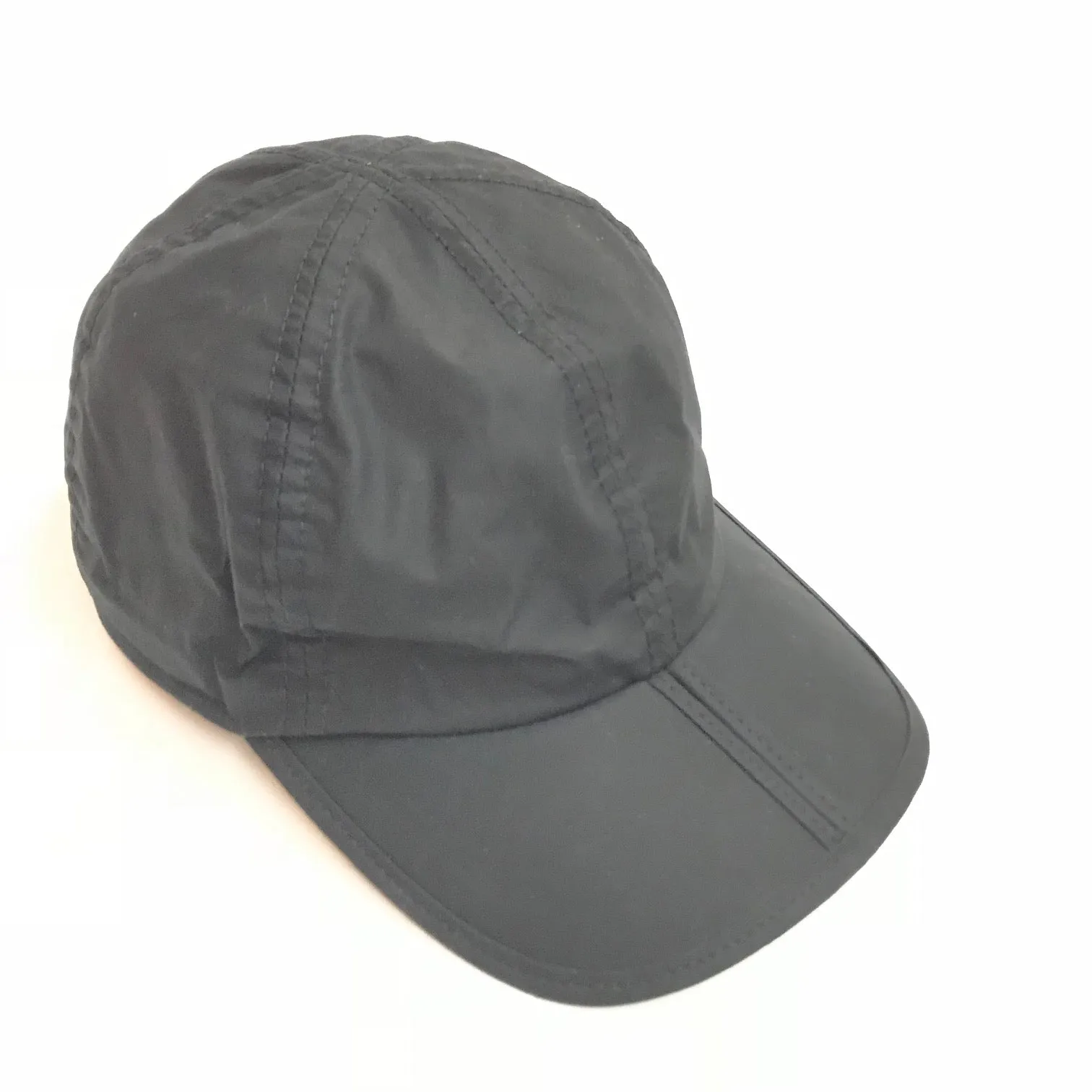 Men's Wigens | Waxed Cotton Baseball Cap with Folding Brim | Black